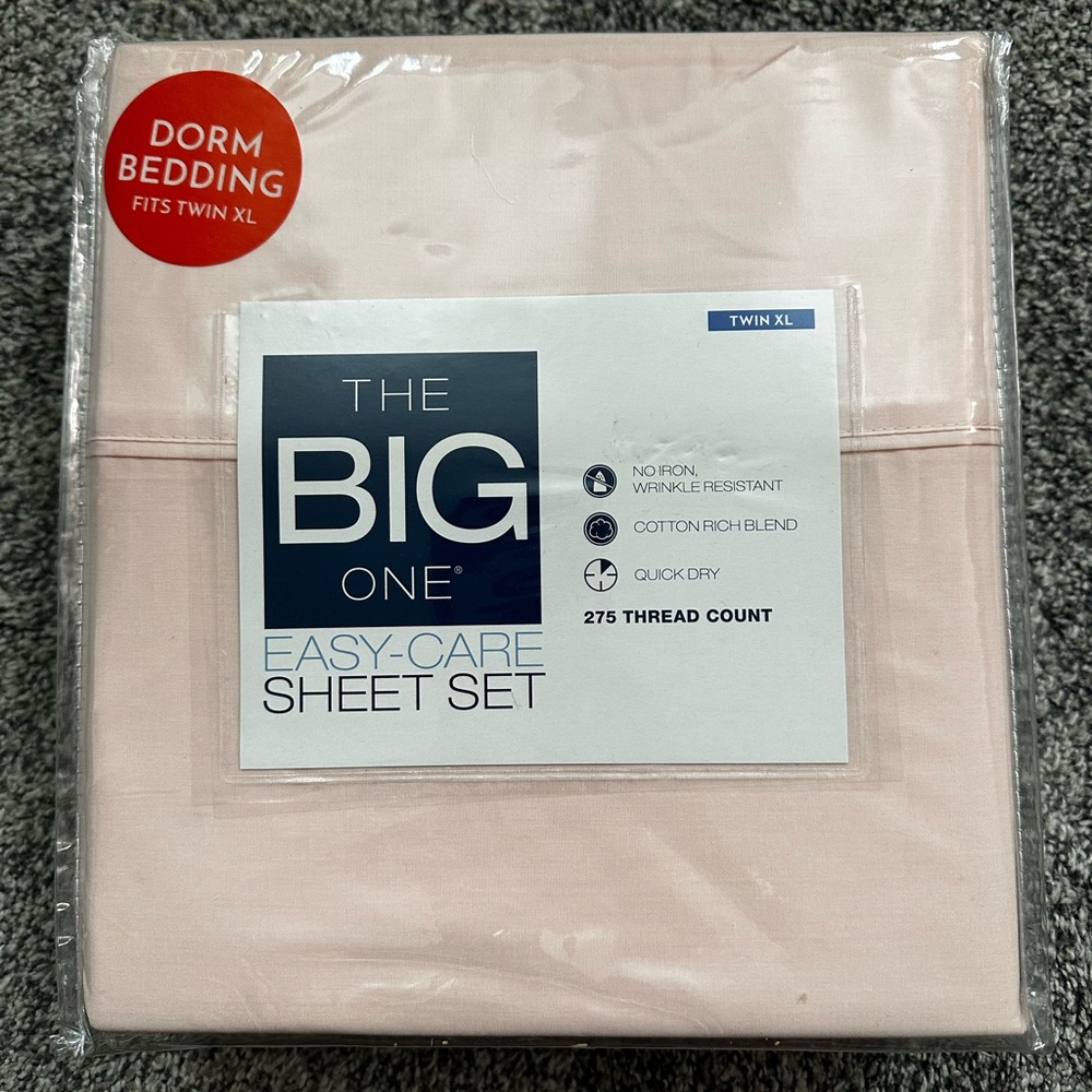 “The Big One” twin xl light pink sheet set